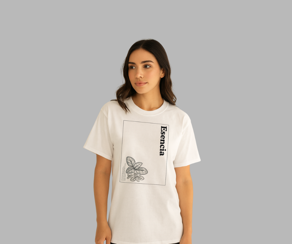 Camiseta Unisex Orgánica “Esencia Natural” Diseño Botánico