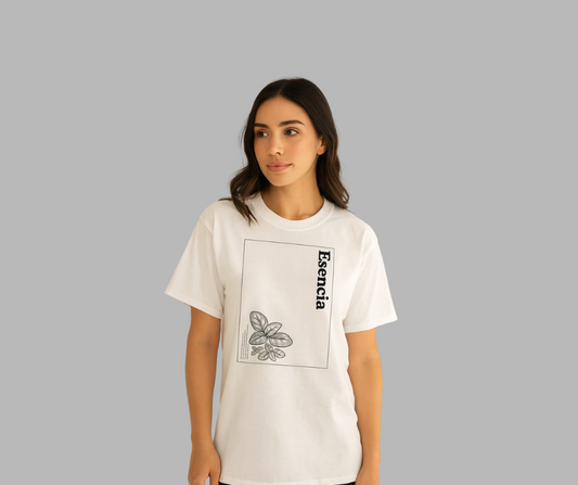 Camiseta Unisex Orgánica “Esencia Natural” Diseño Botánico