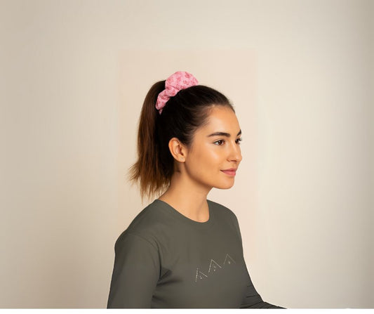 Coletero Rosa con Mariposas – Scrunchie Ecológico y con Lazo