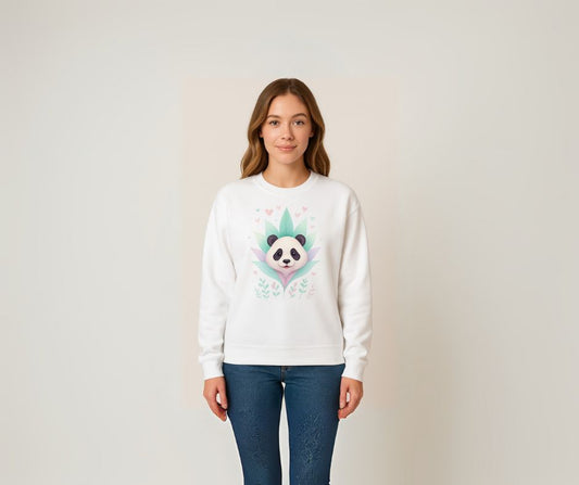 Sudadera Panda Floral – Suave, Clásica y con Toque Tierno